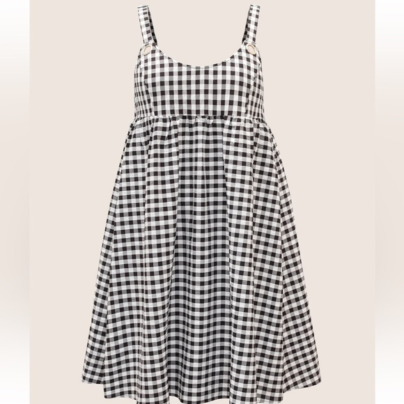 BloomChic Round Neck Gingham Adjustable Straps Dress - Picture 6 of 7